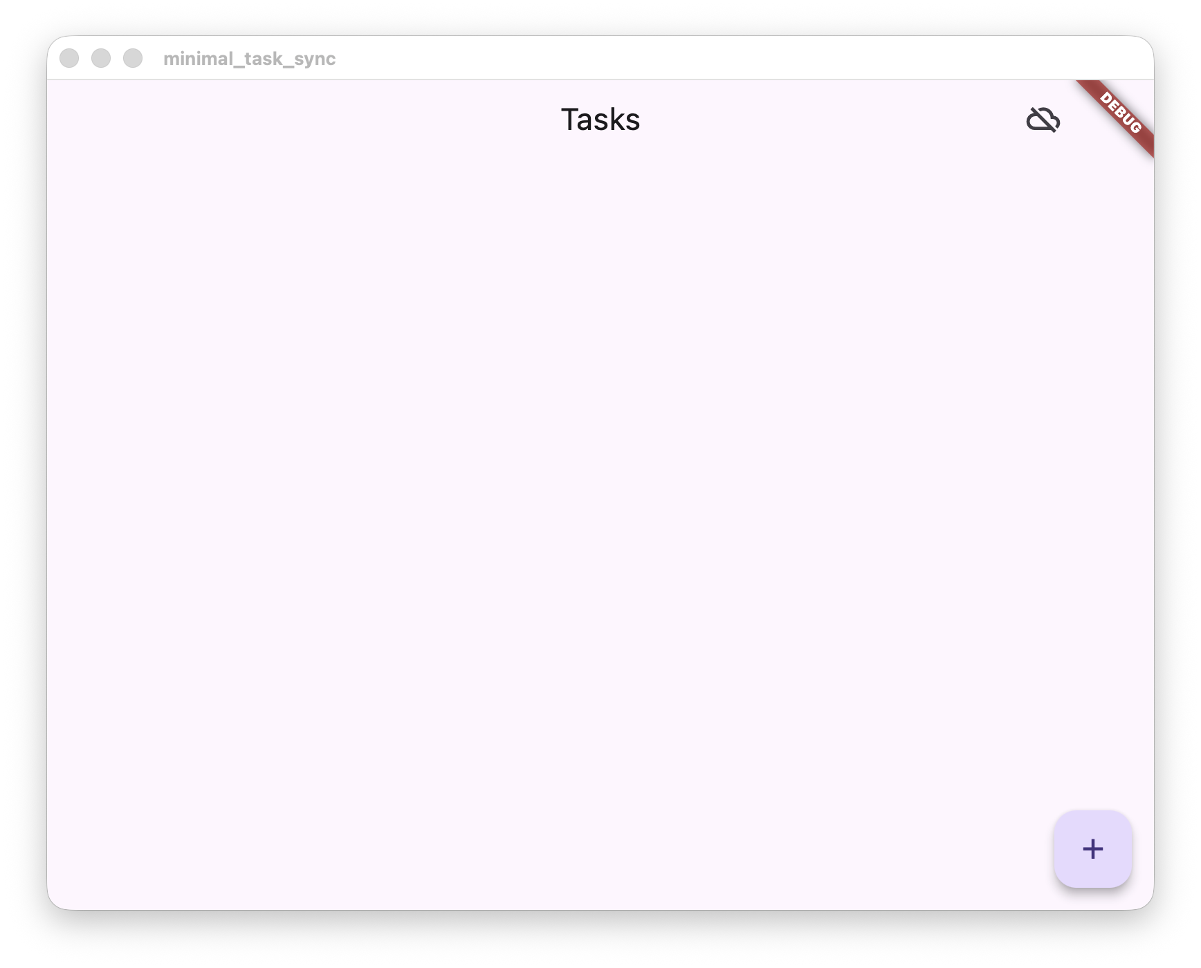 Empty task app on startup